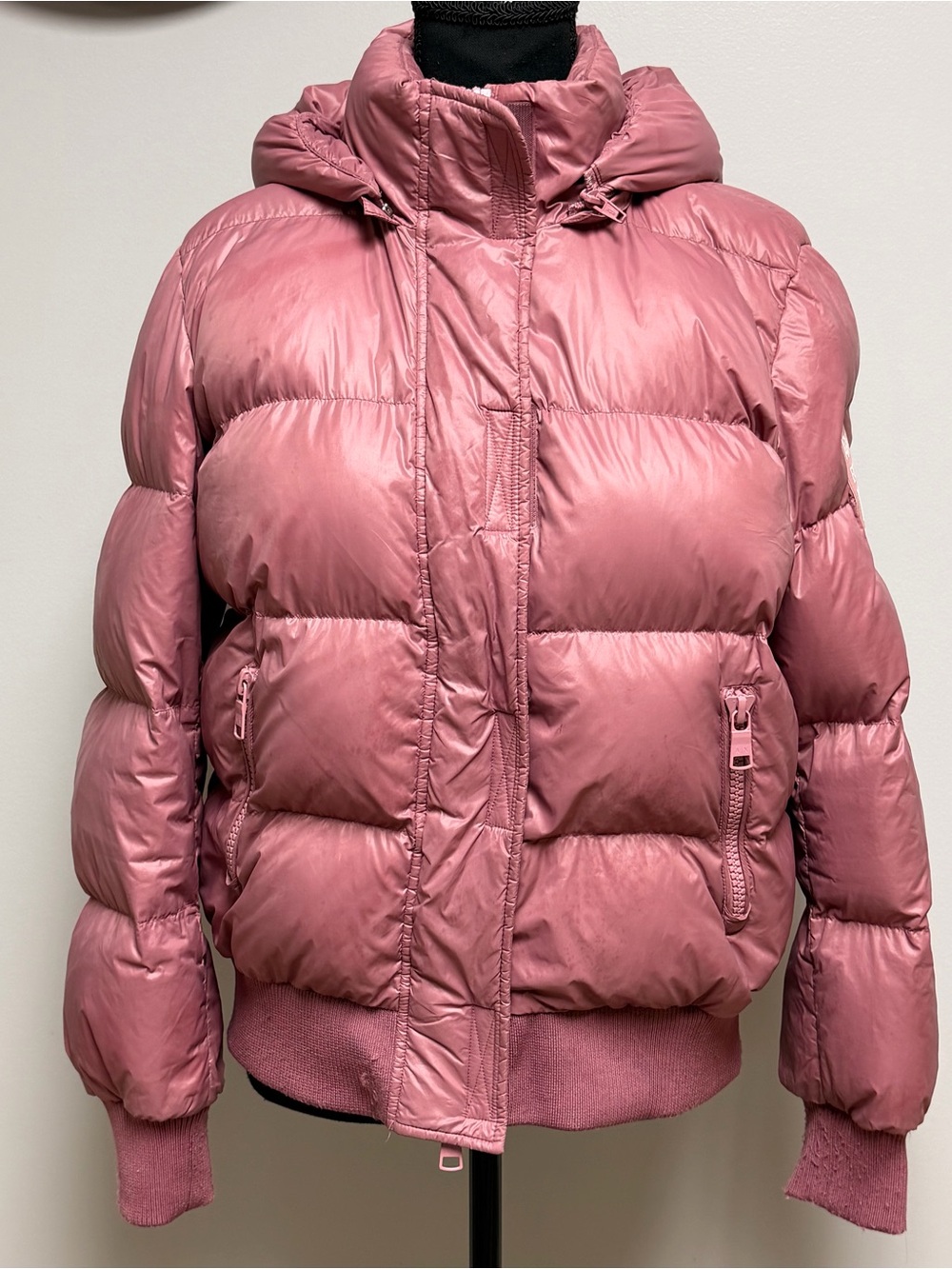 Armani Exchange A|X Icon Period Pink Quilted Down Puffer Jacket Coat Hooded M